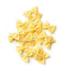 Image showing fresh pasta bows on white background