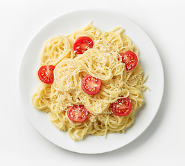 Image showing plate of pasta spaghetti