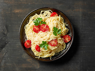 Image showing plate of pasta spaghetti