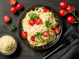 Image showing plate of pasta spaghetti