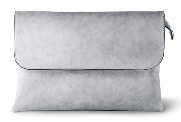 Image showing In front elegant gray female clutch bag