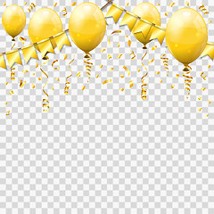 Image showing Golden Streamer and Confetti