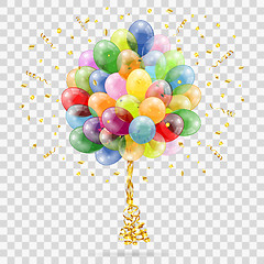 Image showing Golden Streamer, Balloons and Confetti