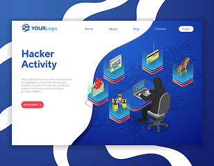 Image showing Hacker Activity Isometric Concept