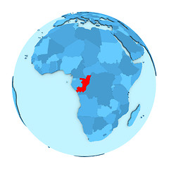 Image showing Congo on globe isolated