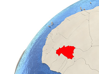 Image showing Burkina Faso on globe