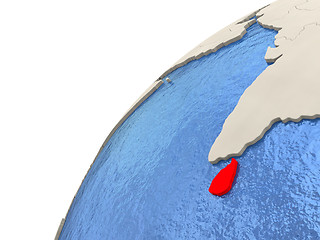 Image showing Sri Lanka on globe