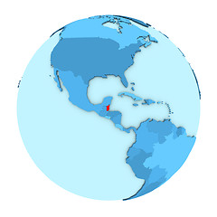 Image showing Belize on globe isolated