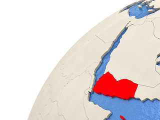 Image showing Yemen on globe