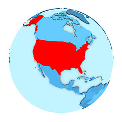 Image showing USA on globe isolated