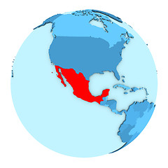 Image showing Mexico on globe isolated