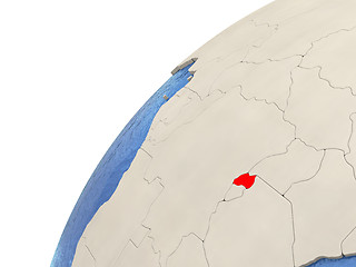 Image showing Rwanda on globe