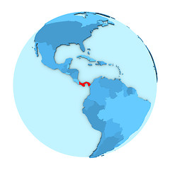 Image showing Panama on globe isolated