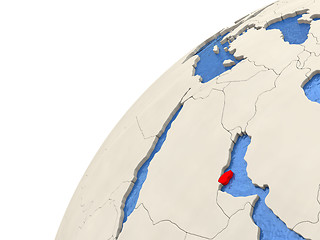 Image showing Qatar on globe