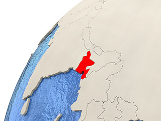 Image showing Bangladesh on globe