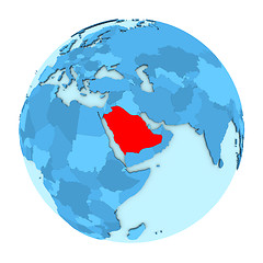 Image showing Saudi Arabia on globe isolated