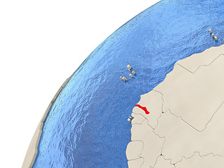 Image showing Gambia on globe