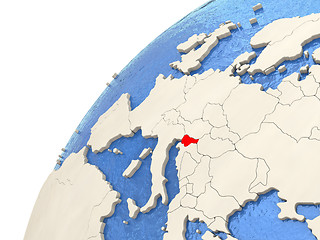 Image showing Slovenia on globe