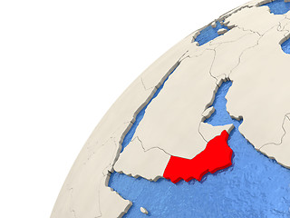 Image showing Oman on globe
