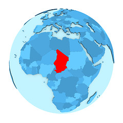 Image showing Chad on globe isolated