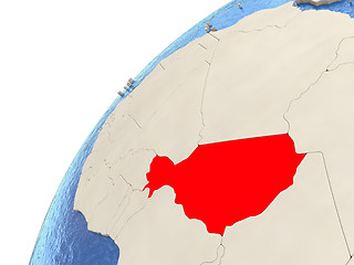 Image showing Niger on globe