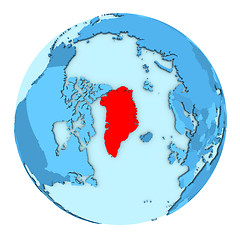 Image showing Greenland on globe isolated