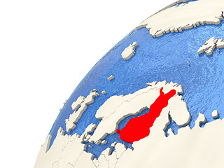 Image showing Finland on globe