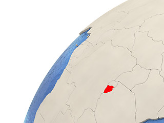 Image showing Burundi on globe