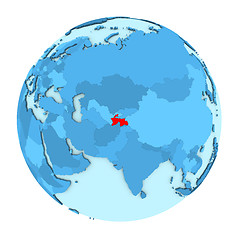 Image showing Tajikistan on globe isolated