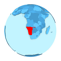 Image showing Namibia on globe isolated