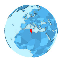 Image showing Tunisia on globe isolated