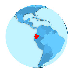 Image showing Ecuador on globe isolated