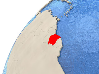 Image showing Suriname on globe