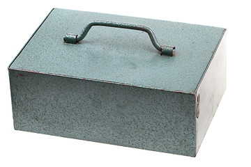 Image showing old metal safety box isolated