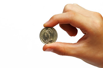 Image showing Coin in a man's hand