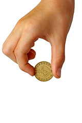 Image showing Coin in hand