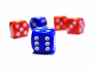 Image showing Red and Blue Dices