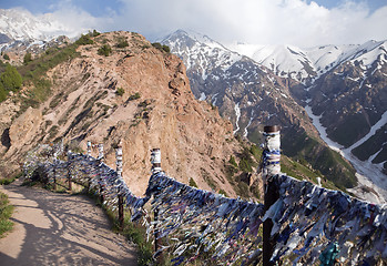 Image showing Buddhist prayer ribbons