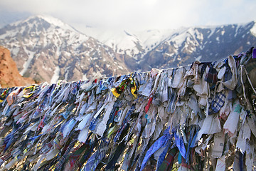 Image showing Buddhist prayer ribbons