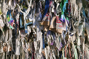 Image showing Buddhist ribbons fluttering in the wind