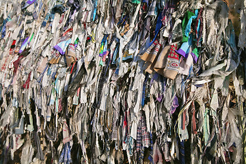 Image showing Buddhist ribbons fluttering in the wind