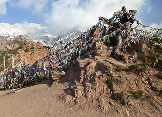 Image showing Buddhist prayer ribbons