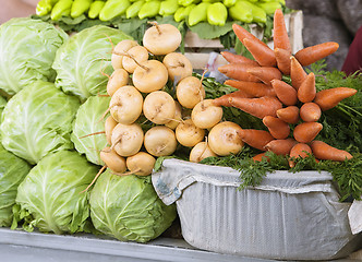 Image showing Fresh vegetables at a market