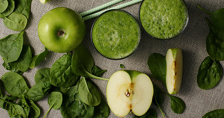 Image showing Green smoothie with ripe ingredients