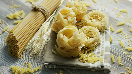 Image showing Uncooked pasta of different sort