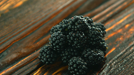 Image showing Shiny pile of fresh blackberry