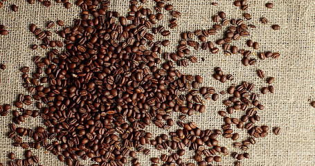 Image showing Heap of roasted coffee beans