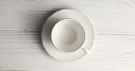 Image showing Empty cup with saucer