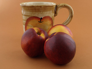 Image showing Peaches with Cup