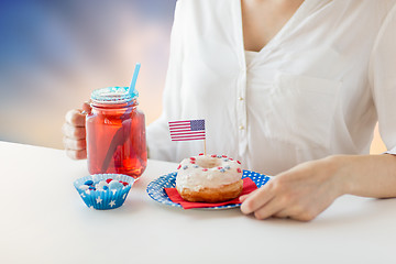 Image showing woman celebrating american independence day